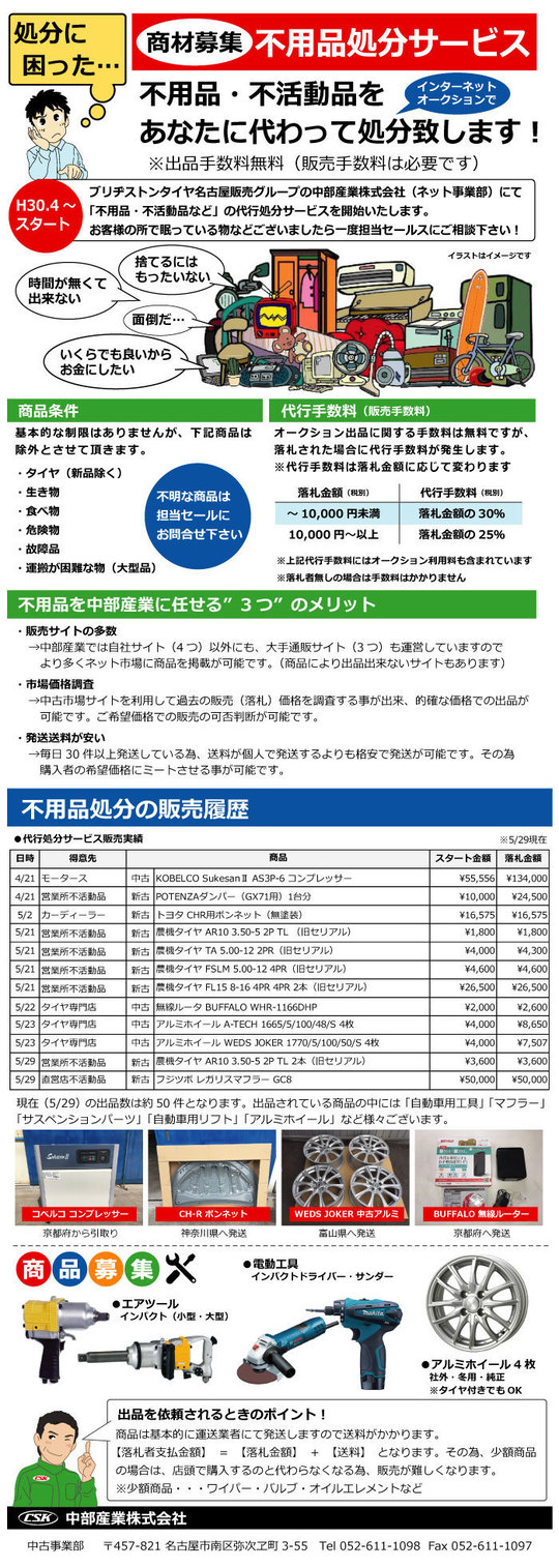 不用品募集